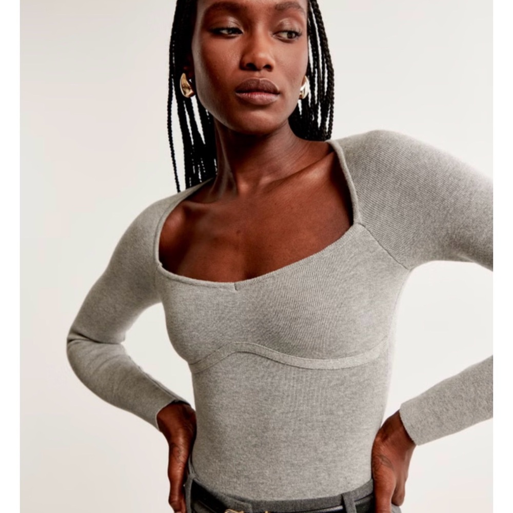 Abercrombie Gray Sweetheart Neck Women's bodysuit